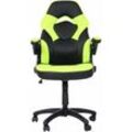Bürostuhl HHG 585, Drehstuhl Gamingstuhl, ergonomisch, verstellbare Armlehne, Kunstleder schwarz-grün - green