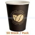 Kaffeebecher Hot cup Beans 240 ml 50 Stück Trinkbecher Einwegbecher für Heiß- und Kaltgetränke