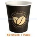 Kaffeebecher Hot cup Beans 200 ml 50 Stück Trinkbecher Einwegbecher für Heiß- und Kaltgetränke