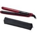 Remington Glätteisen Silk, S9600, Haarglätter Doppelschicht-Keramik-Beschichtung, mit Seidenproteinen für Locken, Wellen & zum Glätten, rot|schwarz