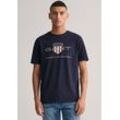 Gant T-Shirt REG ARCHIVE SHIELD SS T-SHIRT mit Logodruck auf der Brust, blau