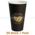 Kaffeebecher Hot cup Beans 480 ml 50 Stück Trinkbecher Einwegbecher für Heiß- und Kaltgetränke