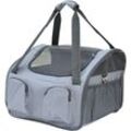 Hundetasche Auto Hundebox Transportbox Tragetasche Autositz Katze 41 x 34 x 30cm Oxford Gewebe grau - Grau - Pawhut