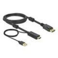 DeLOCK HDMI/DisplayPort HDMI-Kabel 4K 30 Hz 2,0 m schwarz