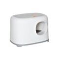 PawHut Katzentoilette mit Haube für Katzen bis 5 kg Katzenklo mit Deckel Kunststoff Weiß
