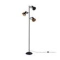 Lindby Schwarze Stehlampe Lilly mit drei Strahlern