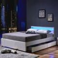 Led Bett nube mit Schubladen 180 x 200 - weiß i Polsterbett, Bett, inkl. Lattenrost - Home Deluxe