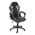 Bürostuhl HHG-063, Schreibtischstuhl Drehstuhl Racing-Chair Gaming-Chair, Kunstleder schwarz/grau - grey