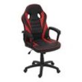 Bürostuhl HHG 063, Schreibtischstuhl Drehstuhl Racing-Chair Gaming-Chair, Kunstleder schwarz/rot - red