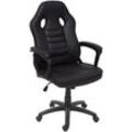 Bürostuhl HHG 063, Schreibtischstuhl Drehstuhl Racing-Chair Gaming-Chair, Kunstleder schwarz - black
