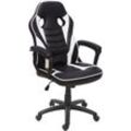 Bürostuhl HHG 063, Schreibtischstuhl Drehstuhl Racing-Chair Gaming-Chair, Kunstleder schwarz/weiß - black
