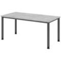 HAMMERBACHER HS16 höhenverstellbarer Schreibtisch beton rechteckig, 4-Fuß-Gestell grau 160,0 x 80,0 cm