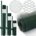 Niederberg Metall - Maschendrahtzaun Set - 25m x 75cm Zaun - 20 Pfosten - 13x13 Zaunset Verzinkt Grün