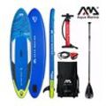 Aqua Marina SUP Board 320x81cm mit Reißverschlussrucksack Double Action-Pumpe LIQUID AIR V1 Paddel Einschub-Mittelfinne Sicherheitsleine Blau