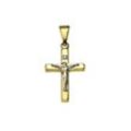 Vivance Kettenanhänger 333 Gold zweifarbig Motiv Kreuz, bunt