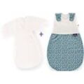 Babyschlafsack TRÄUMELAND "Set Tropfen Ozeanblau" Gr. 80/86, umlaufender Reißverschluss, blau Baby Schlafsäcke Babyschlafsäcke