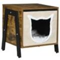 Katzenhöhle mit Kissen braun (Farbe: rustikal-braun)