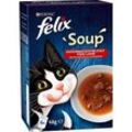 felix® Katzen-Nassfutter Soup Geschmacksvielfalt vom Land mit Rind, Huhn und Lamm 6x 48,0 g