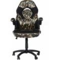 Neuwertig] Bürostuhl HHG 585, Drehstuhl Gamingstuhl, ergonomisch, verstellbare Armlehne, Kunstleder camouflage-schwarz - multicolour