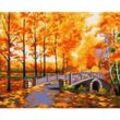 Malen nach Zahlen auf Leinwand "Herbstspaziergang", 40 x 50 cm
