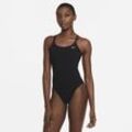 Nike HydraStrong Solid Einteiliger Damen-Badeanzug mit Spiderback-Design - Schwarz