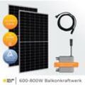 880Wp/800W Balkonkraftwerk, Bifaziale Glas-Glas Module ja Solar, Steckerfertig konfiguriert, wifi, Deye