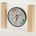 Klimamesser mit Glas Holzrahmen in Fichte Sauna Thermometer Hygrometer - Infraworld