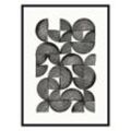 artvoll - Circles No. 1 Poster mit Rahmen, schwarz, 50 x 70 cm