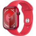 Apple Watch Series 9 GPS + Cellular 45mm Aluminium S/M Smartwatch (4,5 cm/1,77 Zoll, Watch OS 10), Sport Band, rot