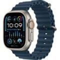 Apple Watch Ultra 2 GPS 49 mm + Cellular Titanium One-Size Smartwatch (4,9 cm/1,92 Zoll, Watch OS 10), Ocean Band, blau