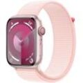 Apple Watch Series 9 GPS + Cellular 45mm Aluminium One-Size Smartwatch (4,5 cm/1,77 Zoll, Watch OS 10), Sport Loop, rosa