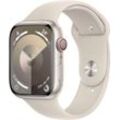 Apple Watch Series 9 GPS + Cellular 45mm Aluminium S/M Smartwatch (4,5 cm/1,77 Zoll, Watch OS 10), Sport Band, beige