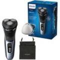 Philips Elektrorasierer Shaver Series 3000 S3243/12, Aufsätze: 1, ausklappbarer Präzisionstrimmer, 5-dimensional bewegl. Flex-Scherköpfe, Schutzkappe und Tasche, schwarz