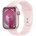 Apple Watch Series 9 GPS + Cellular 45mm Aluminium M/L Smartwatch (4,1 cm/1,77 Zoll, Watch OS 10), Sport Band, rosa