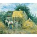 Kunstdruck The Hay Cart, Montfoucault Camille Pissarro Scheune Pferde Heu Stroh B