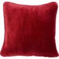 Gözze Dekokissen Premium Cashmere-Feeling Kissen, passend zur Premium Cashmere-Feeling Decke, Kissenhüle mit Füllung, rot