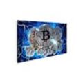 islandburner Leinwandbild Bild auf Leinwand Gold Bitcoin Münze Bitcoin Kryptowährung Wandbild Po