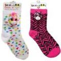 coole-fun-t-shirts Feinsocken Mädchen 3D Socken TY Fashion Doppelpack 6-12 Jahre beige + pink Kuscheltier Socken Zoey + Fantasia Einhorn + Zebra SOCK-A-BOOS