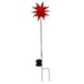Meinposten LED-Lichterkette Gartenstecker Stern Weihnachtsstern LED weiß rot Batterie 25 cm Stern