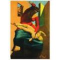 Postkarte Kunstkarte Max Ernst "Die Jungfrau haut das Jesuskind vor drei Zeugen"
