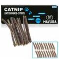 MAVURA Zahnpflege-Spielzeug CATNIP Matatabi Kauhölzer 20 Sticks Katzen Holz Katzenminze