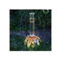 MARELIDA LED Solarleuchte LED Solar Regenmesser Libelle orange Blume Gartenstecker 84cm