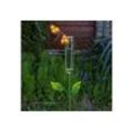 MARELIDA LED Solarleuchte LED Solar Regenmesser Libelle Gartenstecker Gartendeko 98cm