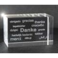 VIP-LASER Dekofigur VIP-LASER 3D Glas Kristall Quader XL mit Text Danke n verschiedenen Sp