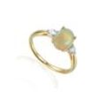 Stella-Jewellery Solitärring 585er Gelbgold Ring mit Opal und Brillanten Gr. 54 (inkl. Etui