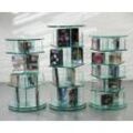 Design Objekte Media-Regal CD-DVD-Archiv drehbar aus Glas mit Rollenlager