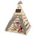 MUDDY BUDDY® Spielhaus Tipi-Zelt Dreamer, Holzschutz vorbehandelt, BxTxH: 135x135x170 cm, beige|grau
