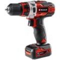 Einhell Akku-Bohrschrauber TE-CD 12/1 Li, max. 1400 U/min, inkl. Ladegerät und Akku, rot|schwarz