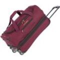 travelite Reisetasche Basics, 55 cm, Duffle Bag Sporttasche mit Trolleyfunktion und Volumenerweiterung, rot