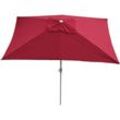 Sonnenschirm Castellammare, Gartenschirm, 2x3m rechteckig neigbar, Polyester/Alu 4,5kg UV-Schutz 50+ bordeaux - red